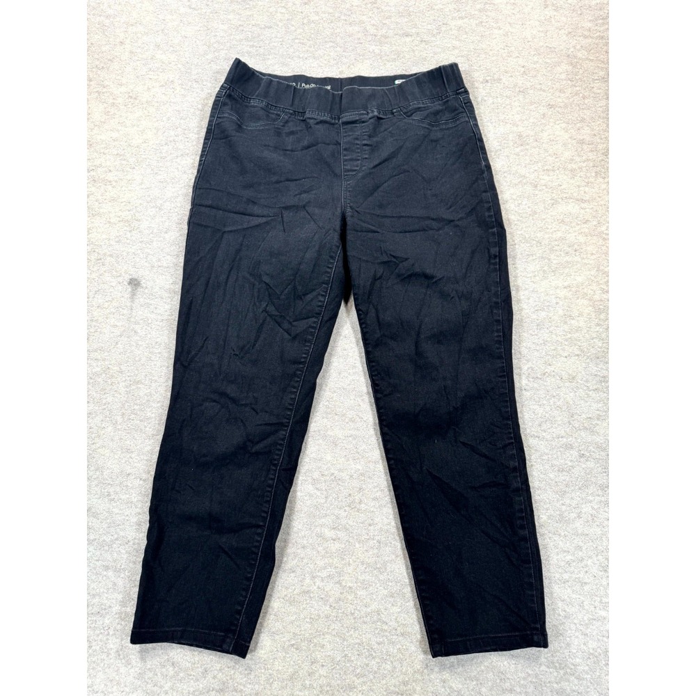 Talbots Flawless Pull On Jegging Womens 12 Black Cotton Stretch High Rise Casual